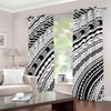 Black And White Maori Polynesian Print Grommet Curtains