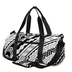 Black And White Maori Polynesian Print Gym Bag