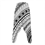 Black And White Maori Polynesian Print Hammer Pants