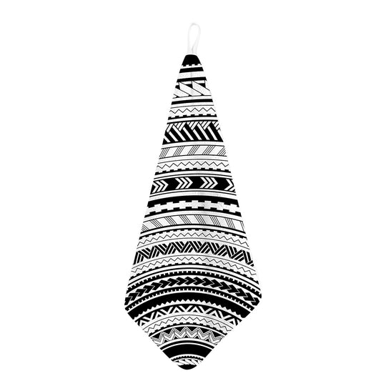 Black And White Maori Polynesian Print Hand Towel