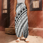 Black And White Maori Polynesian Print Harem Pants