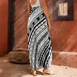 Black And White Maori Polynesian Print Harem Pants