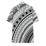 Black And White Maori Polynesian Print Hawaiian Shirt