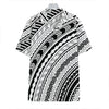 Black And White Maori Polynesian Print Hawaiian Shirt