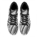Black And White Maori Polynesian Print High Top Leather Sneakers