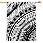 Black And White Maori Polynesian Print House Flag