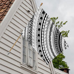 Black And White Maori Polynesian Print House Flag