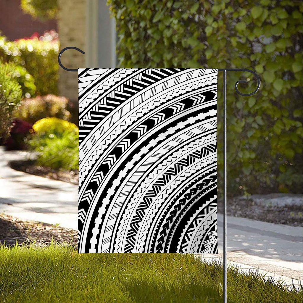 Black And White Maori Polynesian Print House Flag