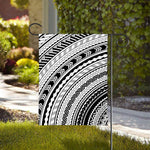 Black And White Maori Polynesian Print House Flag