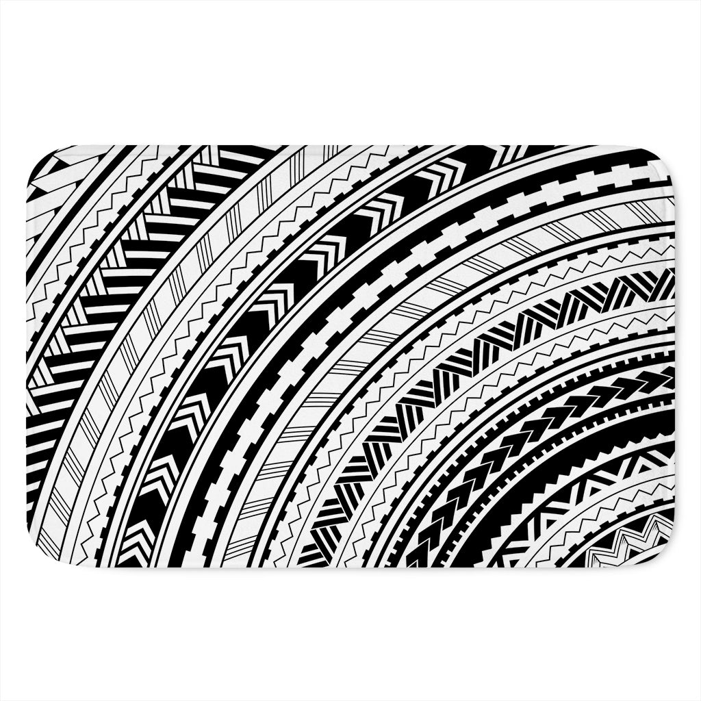 Black And White Maori Polynesian Print Indoor Door Mat