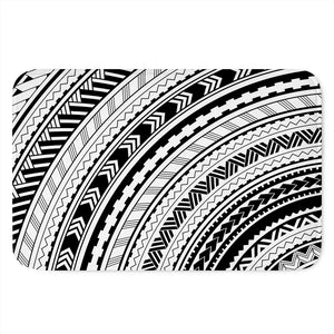 Black And White Maori Polynesian Print Indoor Door Mat