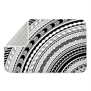 Black And White Maori Polynesian Print Indoor Door Mat