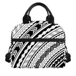 Black And White Maori Polynesian Print Insulated Lunch Bag