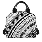 Black And White Maori Polynesian Print Insulated Lunch Bag