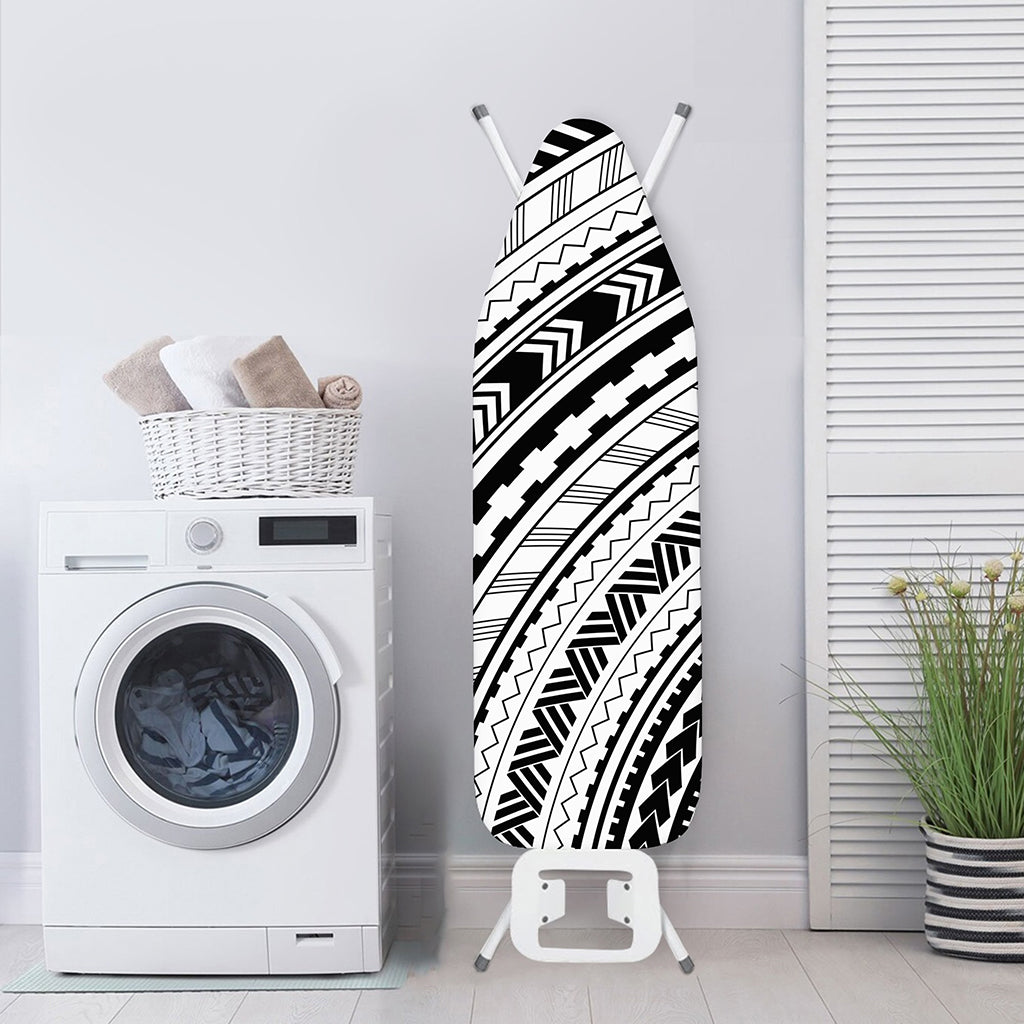 Black And White Maori Polynesian Print Ironing Board Cover