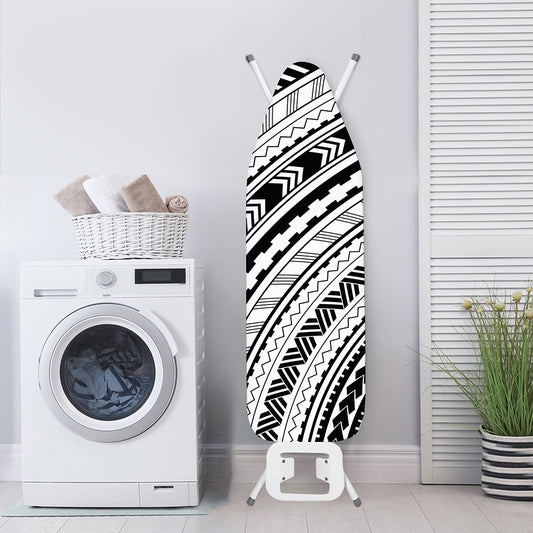Black And White Maori Polynesian Print Ironing Board Cover