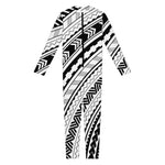 Black And White Maori Polynesian Print Jumpsuit