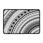 Black And White Maori Polynesian Print Kitchen Mat