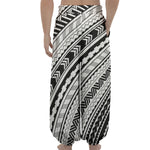 Black And White Maori Polynesian Print Lantern Pants