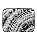 Black And White Maori Polynesian Print Laptop Sleeve
