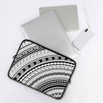 Black And White Maori Polynesian Print Laptop Sleeve