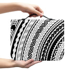 Black And White Maori Polynesian Print Leather Bible Cover