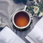 Black And White Maori Polynesian Print Leather Coaster Set