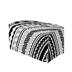 Black And White Maori Polynesian Print Leather Tissue Box Cover