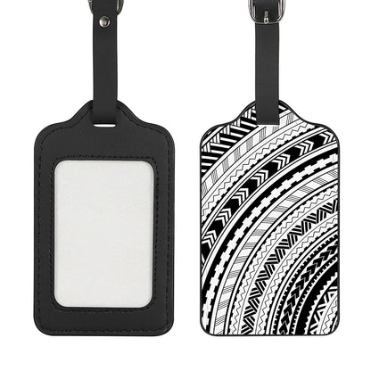 Black And White Maori Polynesian Print Luggage Tag