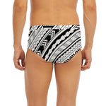 Black And White Maori Polynesian Print Men's Briefs