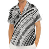 Black And White Maori Polynesian Print Men's Deep V-Neck Shirt