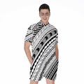 Black And White Maori Polynesian Print Men's Romper
