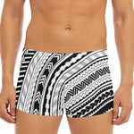 Black And White Maori Polynesian Print Men's Short Boxer Briefs