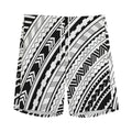 Black And White Maori Polynesian Print Men's Athletic Shorts