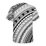 Black And White Maori Polynesian Print Men's Sports T-Shirt