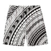 Black And White Maori Polynesian Print Men's Swim Trunks