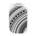 Black And White Maori Polynesian Print Mesh Laundry Hamper