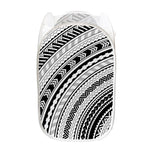 Black And White Maori Polynesian Print Mesh Laundry Hamper