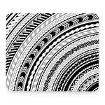 Black And White Maori Polynesian Print Mouse Pad