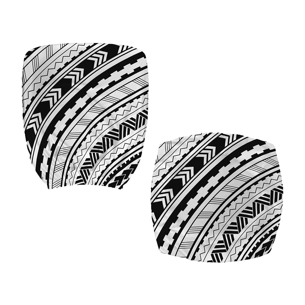 Black And White Maori Polynesian Print Office Chair Cover