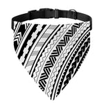 Black And White Maori Polynesian Print Over The Collar Dog Bandana
