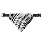Black And White Maori Polynesian Print Over The Collar Dog Bandana