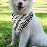 Black And White Maori Polynesian Print Over The Collar Dog Bandana