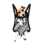 Black And White Maori Polynesian Print Pet Carrier Backpack