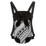 Black And White Maori Polynesian Print Pet Carrier Backpack