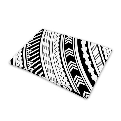 Black And White Maori Polynesian Print Pet Cooling Mat Cover