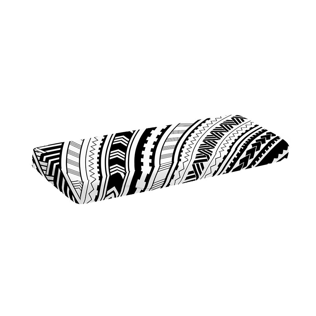 Black And White Maori Polynesian Print Piano Keyboard Cover