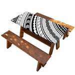 Black And White Maori Polynesian Print Picnic Table Cover