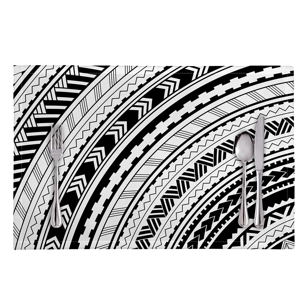 Black And White Maori Polynesian Print Placemat