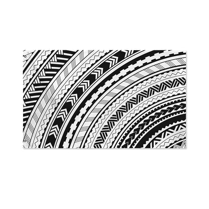 Black And White Maori Polynesian Print Polyester Flag